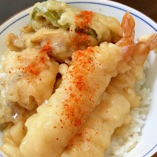 エビと舞茸の天丼